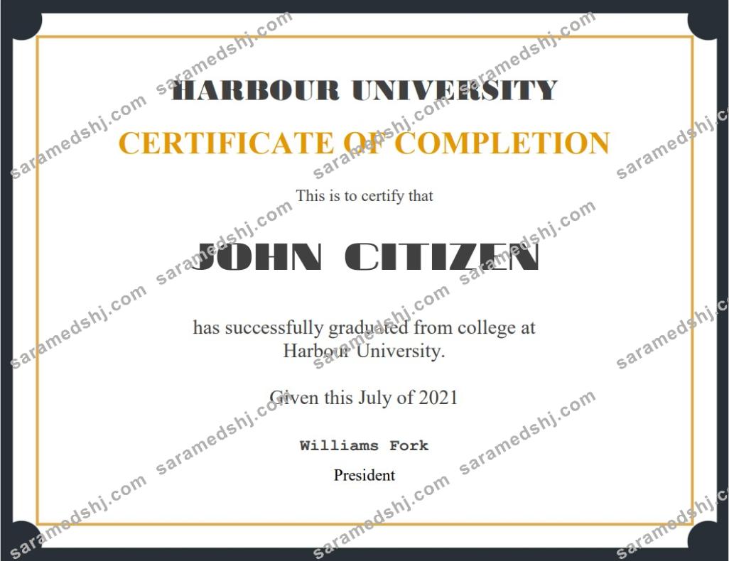 USA Recognition Cert